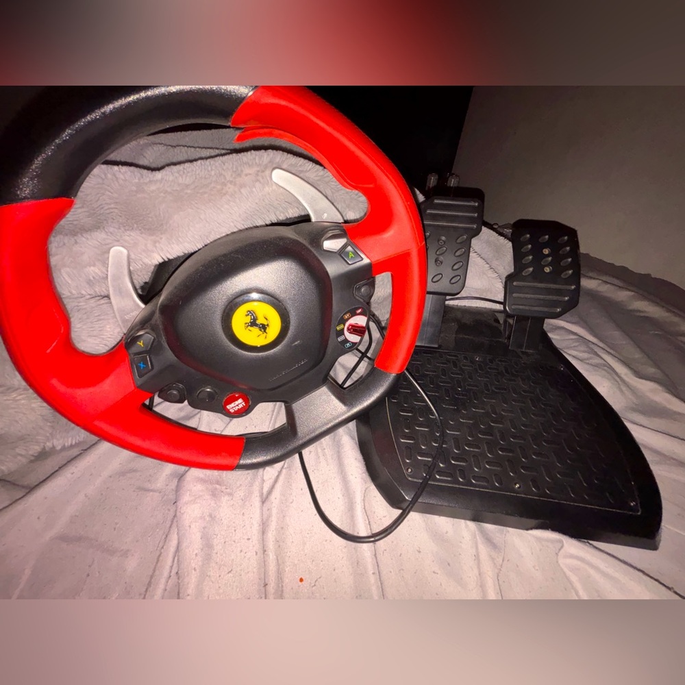 Ferrari Red and Black Racing Wheel for Video Games